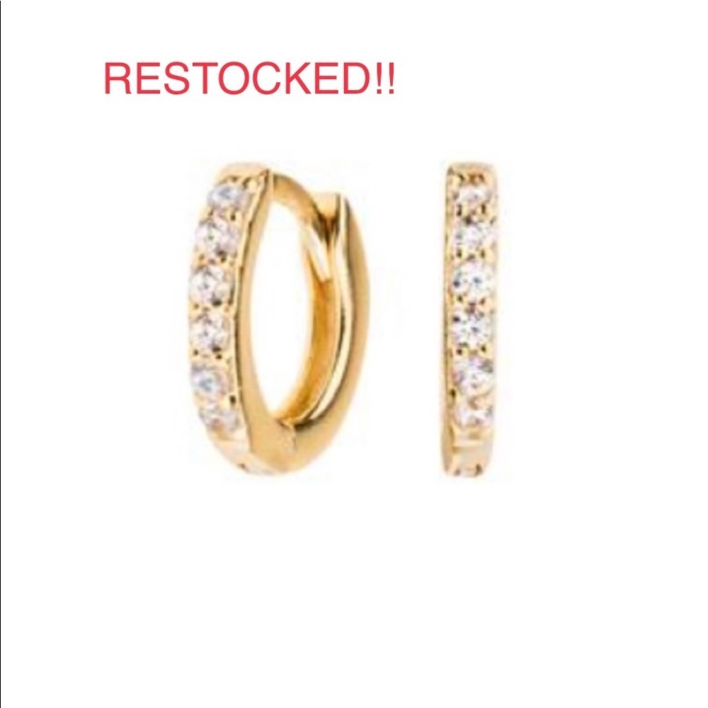DIAMOND Huggies | Yellow Gold | RESTOCKED! - Picture 2 of 5